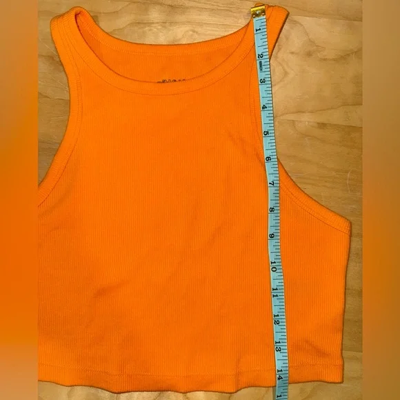 Wild Fable Vibrant Orange Ribbed Crop Tank Top - Picture 5 of 6